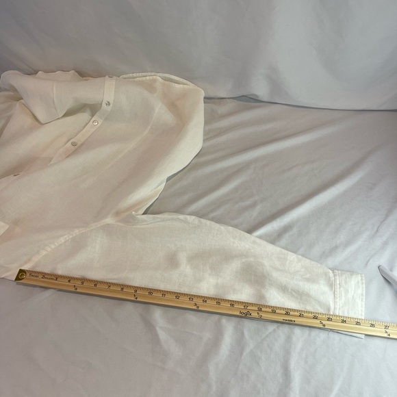Orvis 100% Linen Women's Everyday Boyfriend Button Down Size XL White - Picture 6 of 10
